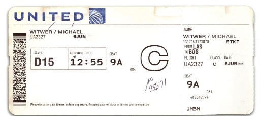 Michael Witwer Boarding Pass